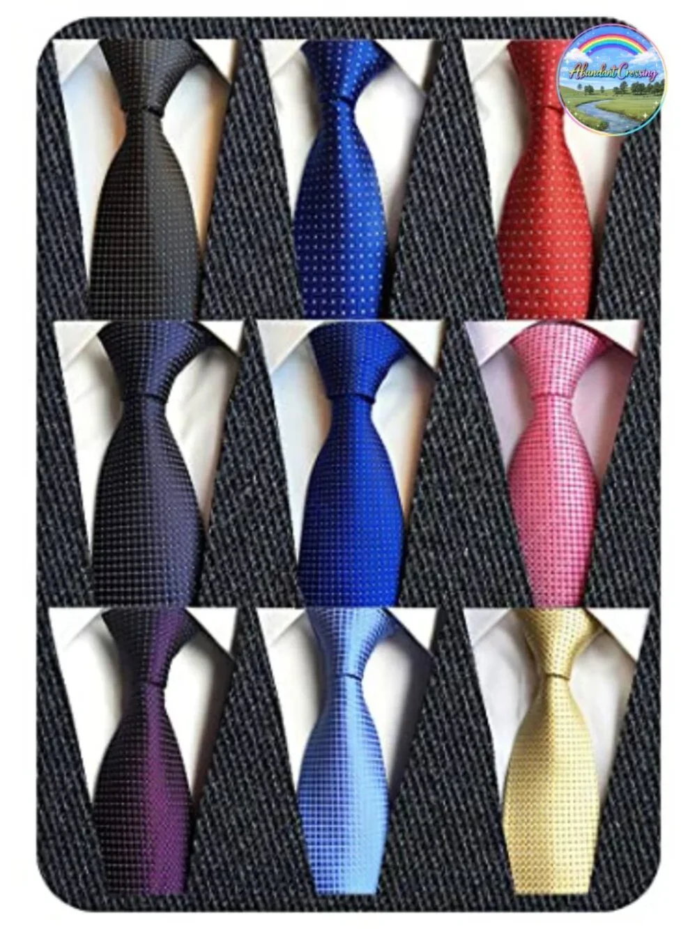 Men's Jacquard Woven Neckties, 9-Piece Classic Microfiber Tie Set
